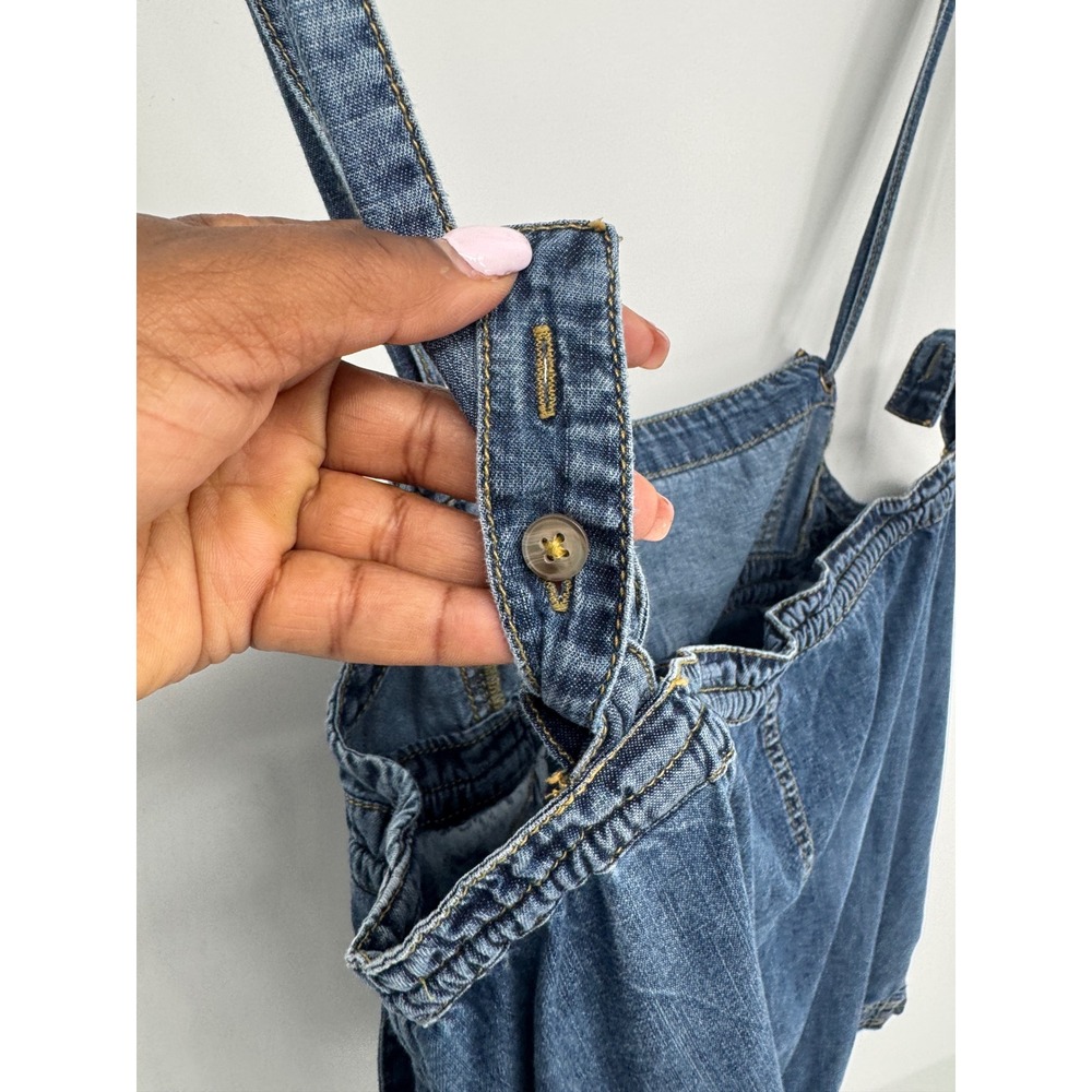 Pilcro Denim Overall Mini Skirt Women XL Chambray Pinafore Boho Festival Western - Picture 9 of 12